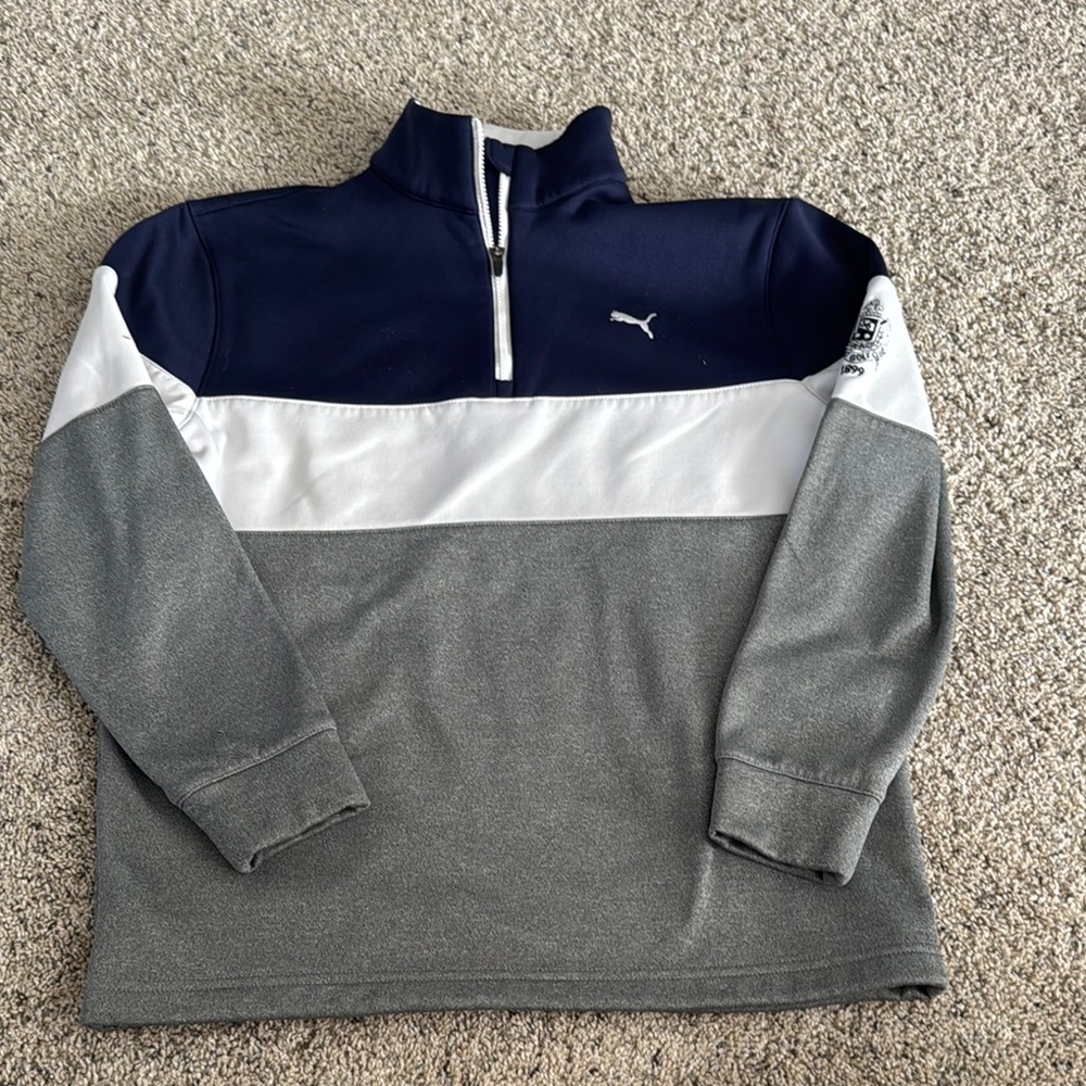 Puma Boys Gray and White Sweater